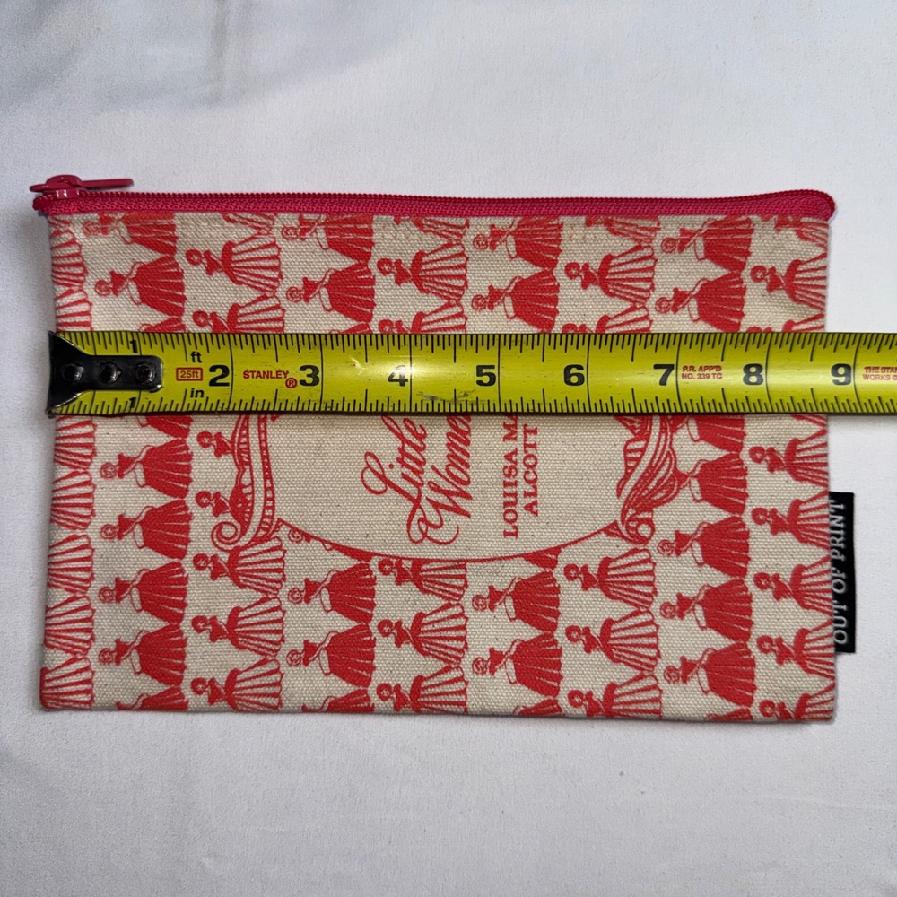 Out of Print Little Women Louisa May Alcott Canvas Zipper Pouch Bookish Bag Red - Picture 6 of 7